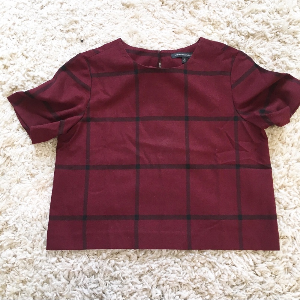 Wool windowpane blouse